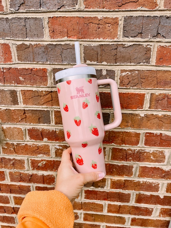 Red & Pink Strawberry Stanley Cup Straw Cover