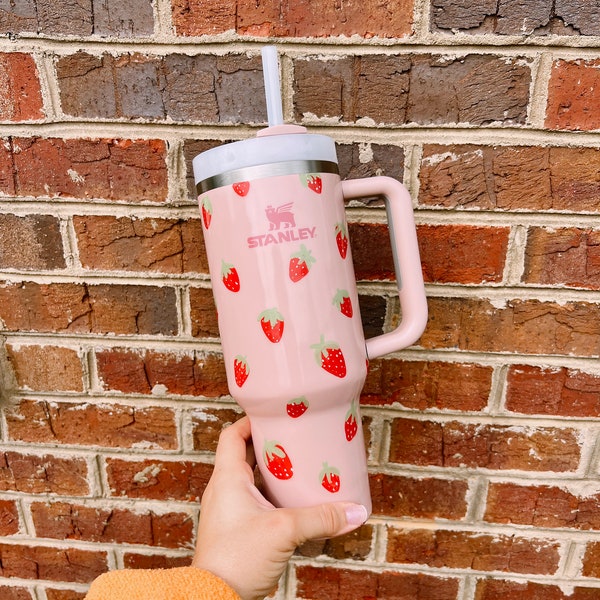 Strawberry Painted Stanley 40oz Tumbler