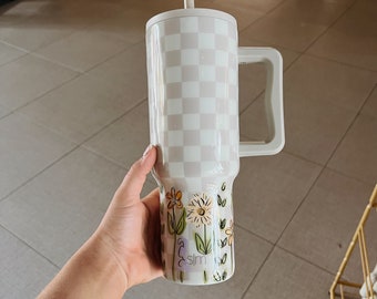 Wildflower Painted Simple Modern Tumbler