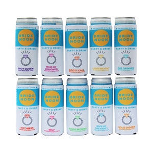 Bride Noon Bachelorette Can Cooler 10 Pack Bachelorette Party Favors Slim Can Cooler Bride Gift Bridal Shower Insulated Can Holder image 5