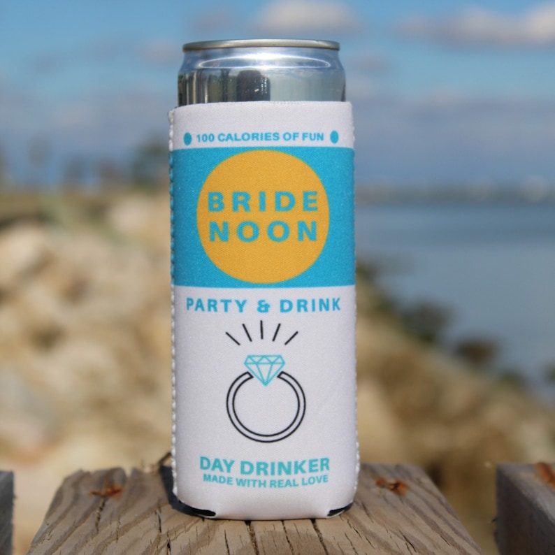 Bride Noon Bachelorette Can Cooler 10 Pack Bachelorette Party Favors Slim Can Cooler Bride Gift Bridal Shower Insulated Can Holder image 4