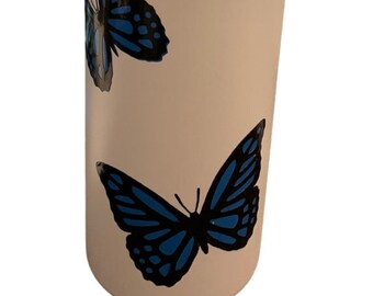 Butterfly water bottle |tumbler|gift|design|custom|