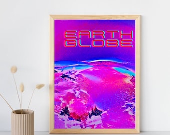 watercolor Earth printable  and wall Art , Beautiful view Earth wall Art , Planet Earth ,Living room wall art ,Earth print , Earth wall Art