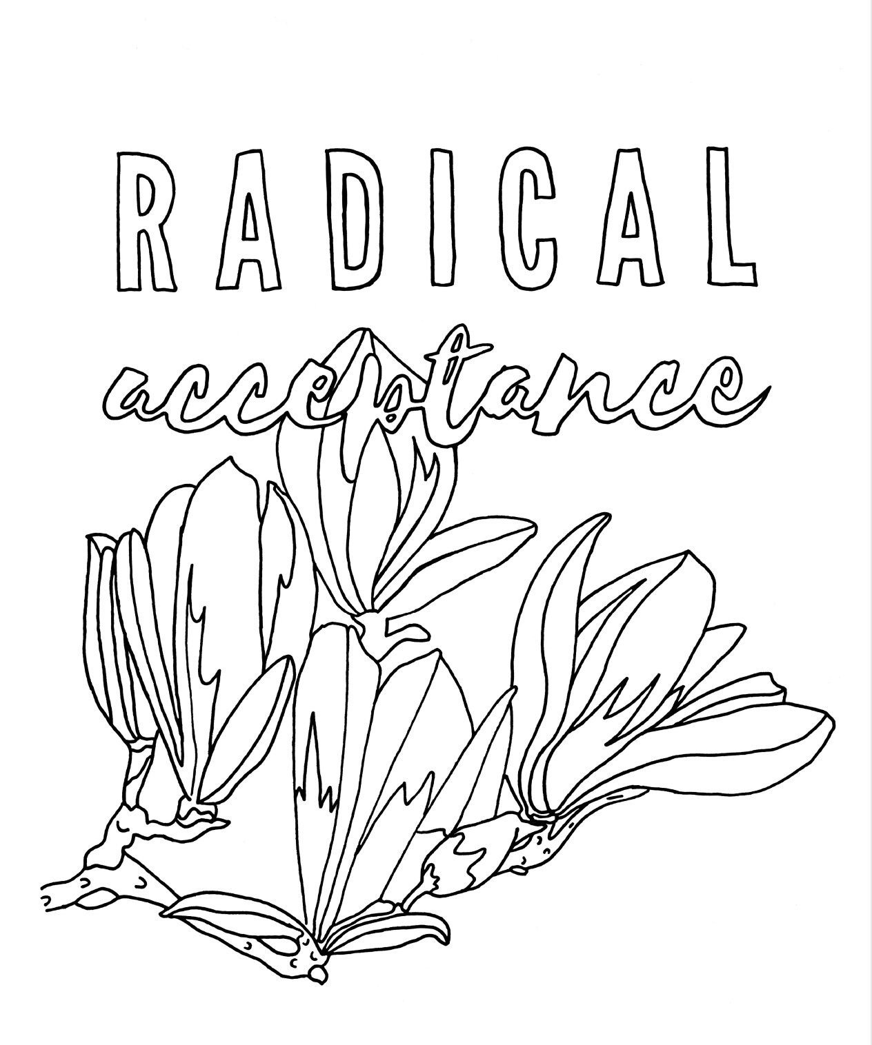 DBT Nature Coloring Book 25-pages Digital File - Etsy