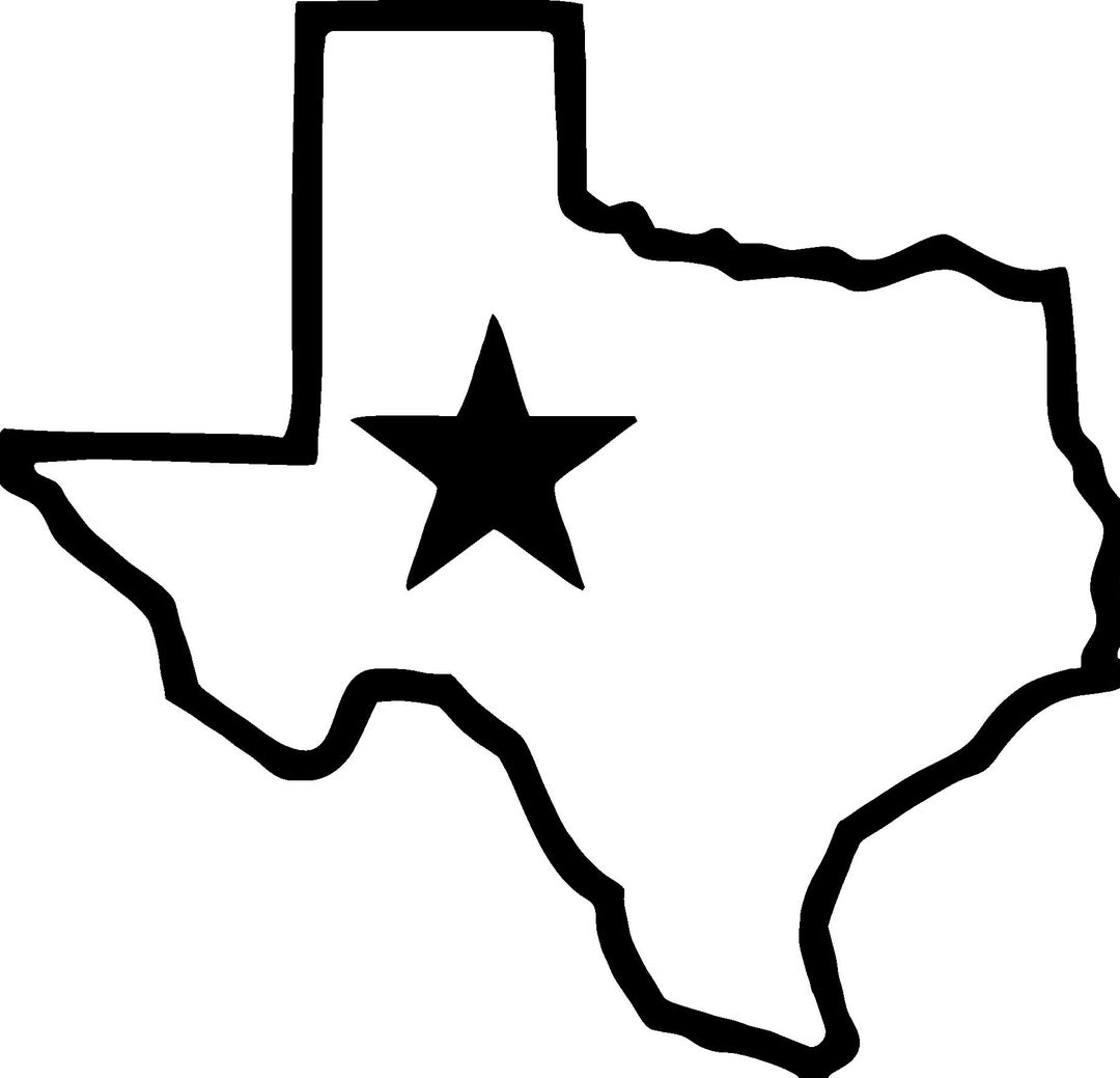 Texas State Outline With Lone Star Digital Download Etsy