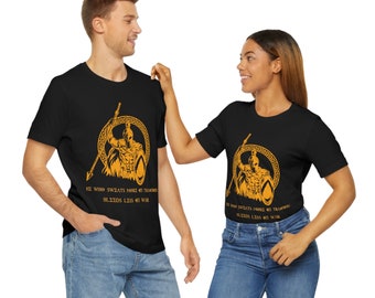 Spartan Warrior T-Shirt - Black Spartan Tee Top - Mitologia Greca - Camicia Guerriero - Allenamento Esercizio Manica Corta T - Sudare di più!