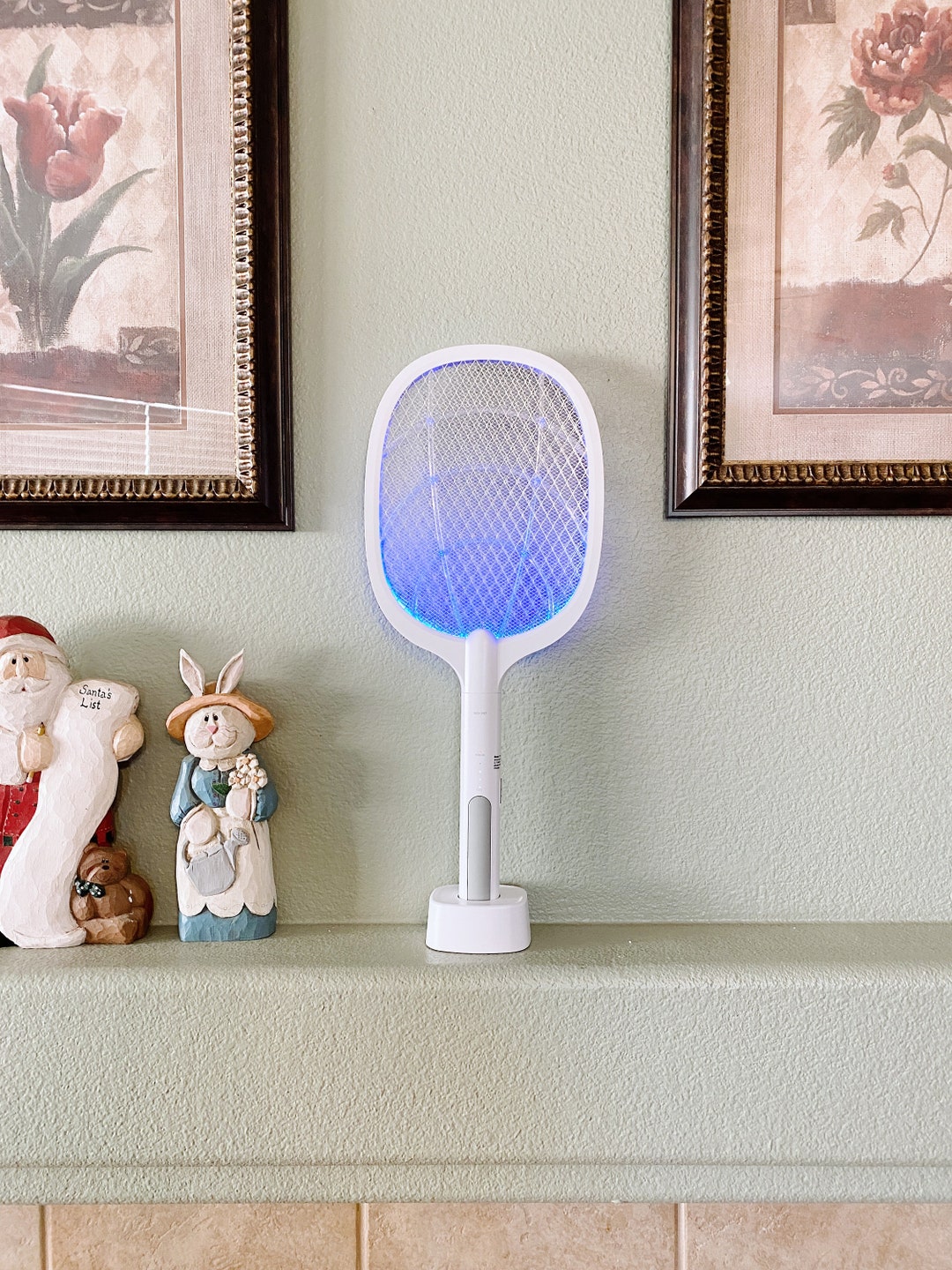 Bug Zapper Handheld Electric Racket dual Night Mode Fly Etsy
