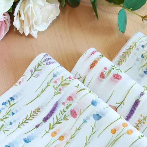 Springtime Tissue Wrapping Paper, Floral Tissue Wrapping Paper, Tissue Gift Paper, Wedding gift wrapping [set of 10]