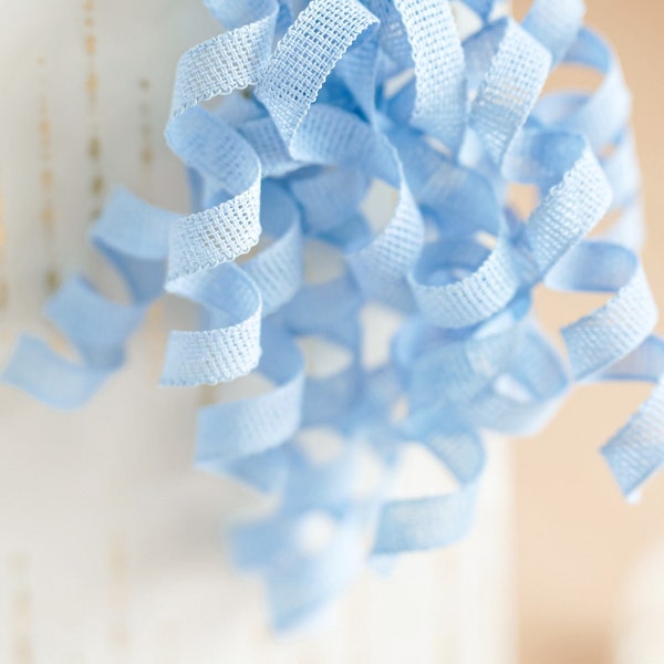 Paper Curly Gift Bow, Sky Blue Curly Gift Bow, Pastel Curly Bow,Loose Weave Paper Bow, Baby Blue Ribbon, Ribbon & Bow, Christmas Curly Bows