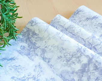 Toile de Jouy Tissue Paper, Smoky Blue Tissue Paper, Blue Toile de Jouy Tissue Paper, Wedding gift wrap, Birthday Gift Paper[set of 10]