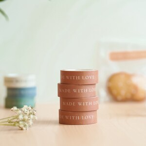 Made With Love Sticker Tape 100 Etiketten | Pfirsich Made With Love Aufkleber für Verpackung, Bäckerei Aufkleber, Geschenk Favor Lieferungen, Handgemacht mit Liebe