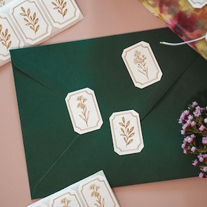 Floral Goldfolien Aufkleber, Hochzeitsumschläge, Geschenkverpackung Akzente