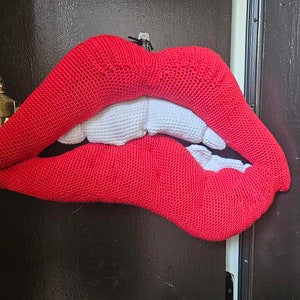 Large lips pillow or wall hanging