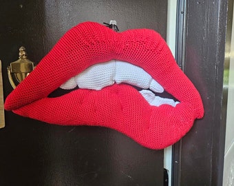 Large lips pillow or wall hanging