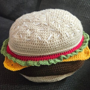 CROCHET PATTERN ONLY Giant cheeseburger pillow