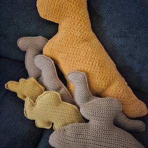 Crochet dinosaur nugget pillow toy