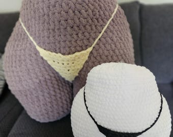 Grand coussin pour fesses au crochet