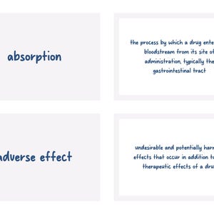 Pharmacology Flashcards Set: Basic Terminology