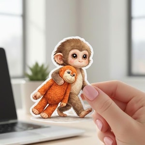 Baby Punch Monkey Vinyl Waterproof Sticker-You Are Not Alone