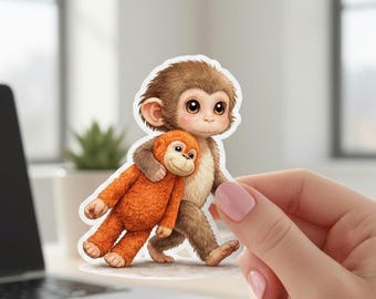 Baby Punch Monkey Vinyl Waterproof Sticker-You Are Not Alone