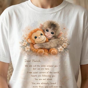Camiseta Monkey Punch con acuarela y colores reconfortantes: Historia inspirada en "No estás solo"