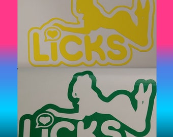 Club "Licks" Cyberpunk Night City Themed Vinyl Decal for Sci-Fi Futuristic Customization. 2 Types, 2 Sizes