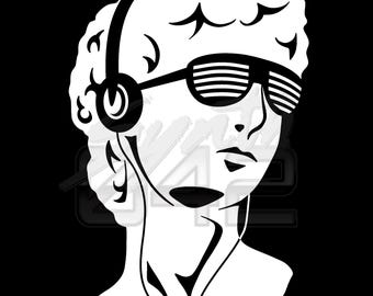 Vinyl Decal "D A V I D" 4in w x 6in h Aesthetic "David" Vaporwave 80s 90s Synthwave Graphic for Car, Laptop or other customization. OC