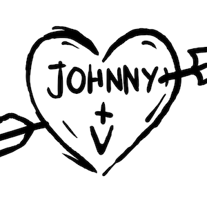 Vinyl Decal &quot;4eva&quot; Cyberpunk Video Game Decal 2 Sizes to Choose Tattoo Johnny + V Customize Car Window Laptop 2077