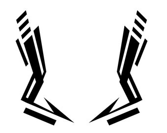 Vinyl Decals "Cyber Graffiti Arrows" Set ( left and right) Cyberpunk Cosplay Customization Set Geometric Sci-fi Tech Costume Laptop Car