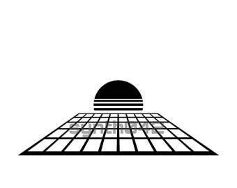 Vinyl Decal "Synthset" 6in width x 2.25in height Cyberpunk Futurism Techy Vaporwave Synthwave Retro Sunset Laptop Car Window Sticker