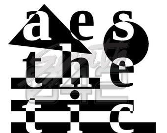 Vinyl Decal "AES THE TIC" 5in w x 4.5in h Aesthetic Vaporwave Synthwave Graphic Decal for Car, Laptop or other customization