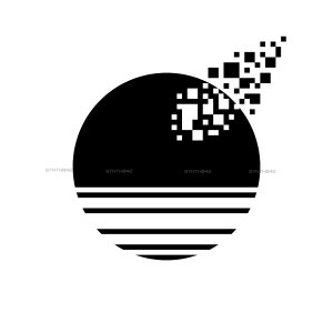 Vinyl Decal &quot;Vaporized Comet&quot; Cyberpunk Futurism Techy Retro Synthwave Vaporwave Sunset with Comet Laptop Car Window Sticker