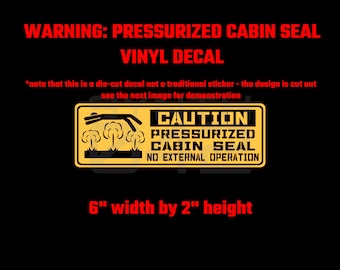 Vinyl Decal "Pressurized Cabin Seal" Tech Sci-fi styled decal for Car Windows, Moon/Sunroof (6"x2")