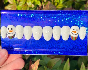 uñas de muñeco de nieve/muñeco de nieve/uñas/prensa en uñas/prensas/navidad/uñas de navidad/uñas de navidad/xmas/uñas navideñas/uñas de nieve/uñas de copo de nieve