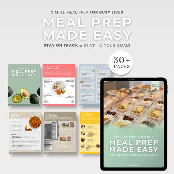 Beginner's Meal Prep Guide | Recipes, Planners & Lists (Instant Download)