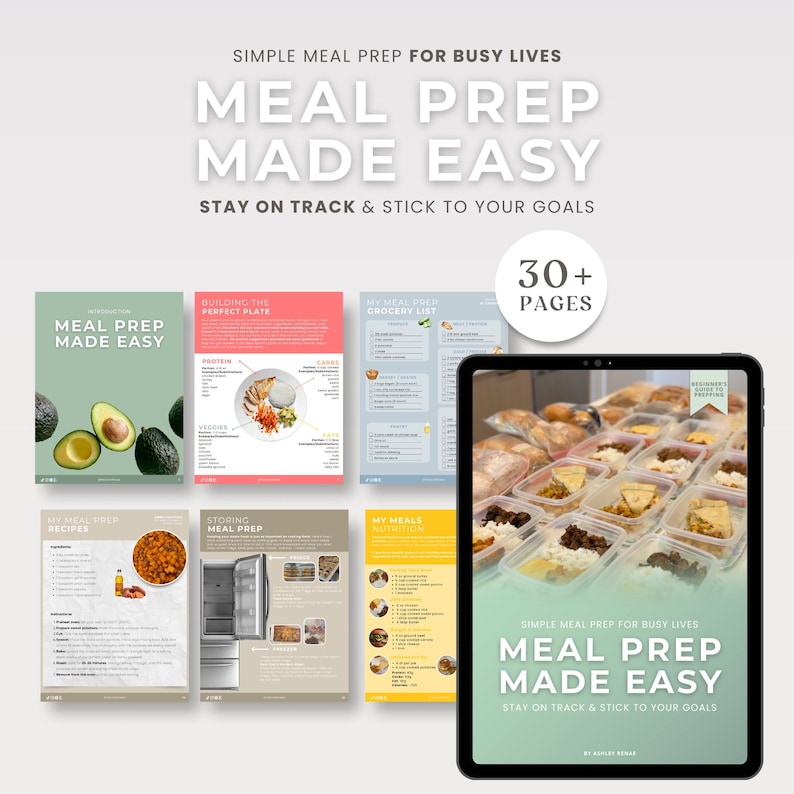Guía de preparación de comidas para principiantes: recetas, planificadores y listas (descarga instantánea) imagen 1