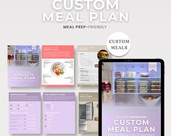 Plan de comidas personalizado / Recetas personalizadas de calorías y macronutrientes (descarga digital)