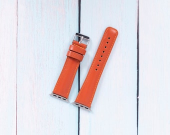 Leather Apple Watch Band for 38mm 40mm 41mm 42mm 44mm 45mm, Personalized Apple Strap, Apple Watch Cuff, Leather Apple Watch Band Strap