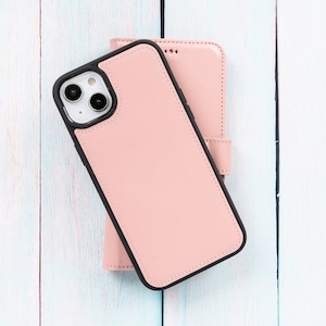 Benutzerdefinierte Leder iPhone Hüllen, iPhone 14 Leder Kartenhalter, abnehmbare magnetische Brieftasche, personalisierte iPhone Hülle 14 13 12 11 Pro Max Hülle