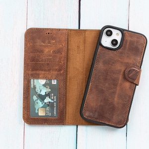 Étui portefeuille iPhone 14 Pro, étui en cuir iPhone 14 Pro Max, porte-carte iPhone 14+, étui détachable magnétique, étui portefeuille iPhone 14 Pro