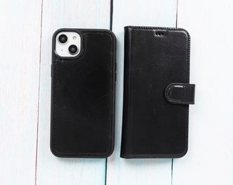 iPhone 14 Plus Card Holder, Custom Size for All iPhone 13,12,SE, iPhone 14 Pro Leather Sleeve, iPhone 14 Pro Max Leather, RFID Blocker Case