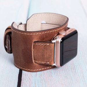 Custom Leather Apple Watch Strap, iWatch Ultra Band, Leather Apple Watch Strap Series 1-2-3-4-5-6-7-8 SE, iWatch Band, Handmade iWatch Strap