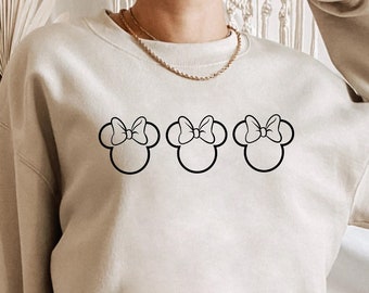 Minnie Mouse Sweatshirt, Disney Ears Sweatshirt, Disney Sweatshirt, Minnie sweatshirt, Minnie Sweater, Mickey sweatshirt, Disney shirts