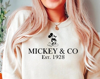 Sweat Mickey & Co, Sweat Mickey Co, Sweat Disney, Chemises Disney, Sweat ras du cou, Sweat Mickey, Sweat surdimensionné