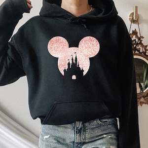 Mickey Mouse Hoodie, Disney World Hooded Sweatshirt, Glitter Disneyworld shirts, Minnie Mouse Hoodie, Minnie Hoodie, Disney Hoodie, Glitter