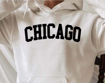 Chicago Hoodie, Chicago Hooded Sweatshirt, Cute Chicago Sweater, Chicago Gift, Chicago Vintage Hoodie, State Sweatshirt,  Chicago Sweater