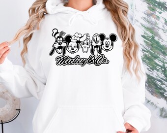 Retro Mickey and Friends Disney Mickey and Co Sweatshirt Hoodie Shirt, Vintage disney sweater, Disney Friends Shirt Gift, Disney Trip Shirt