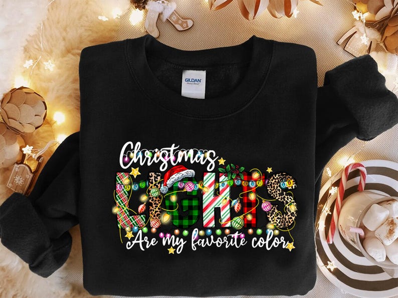 My Favorite Color is Christmas Lights Sweatshirt, Christmas Shirt