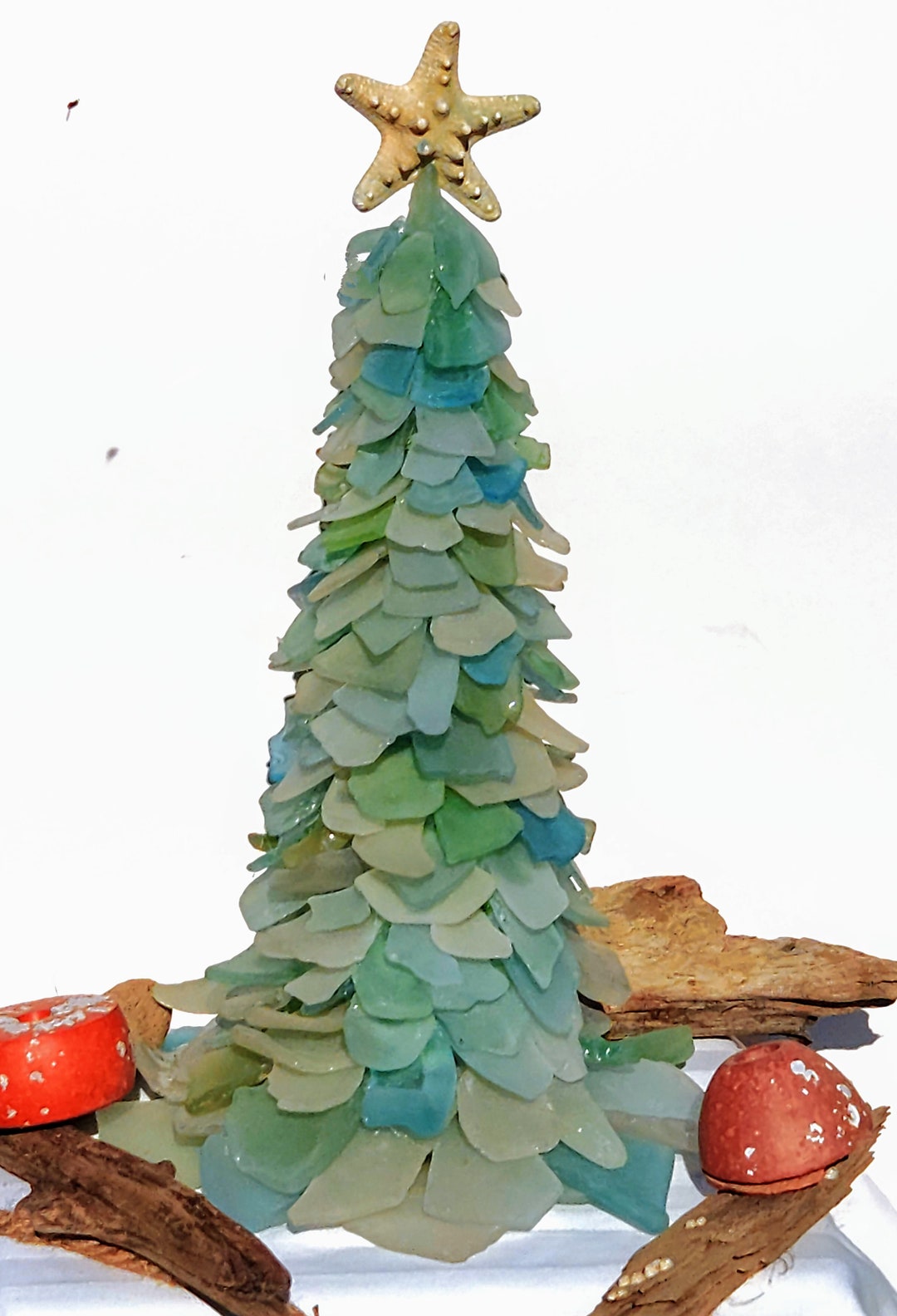 Coastal Seaglass Christmas Tree Etsy