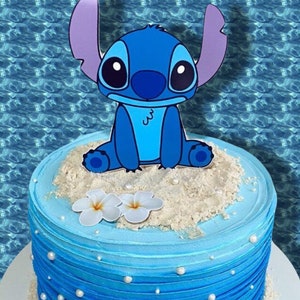 Pegatina Stitch tarta de Cumpleaños